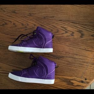 Zumba high top shoes, purple, size US 8.